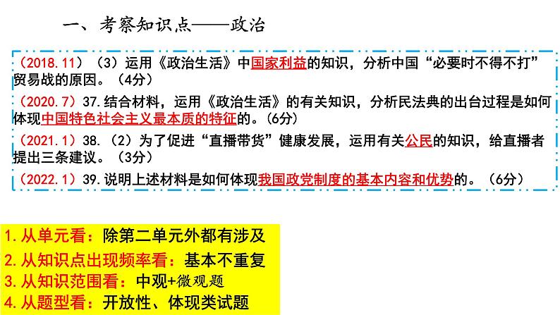 3.11日浙江省政治高考近三年综合题真题分析及备考策略 课件07