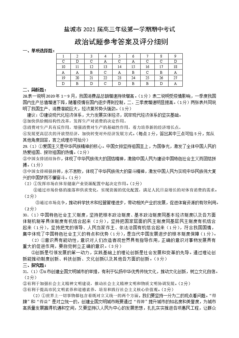政治答案第1页