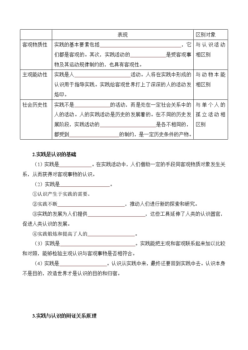 【必背知识清单】统编版高中政治必修4 第四课 探索认识的奥秘-知识清单02