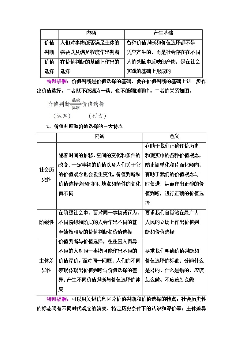 人教统编版高中政治必修4第2单元第6课第2框价值判断与价值选择课件+学案+练习含答案03