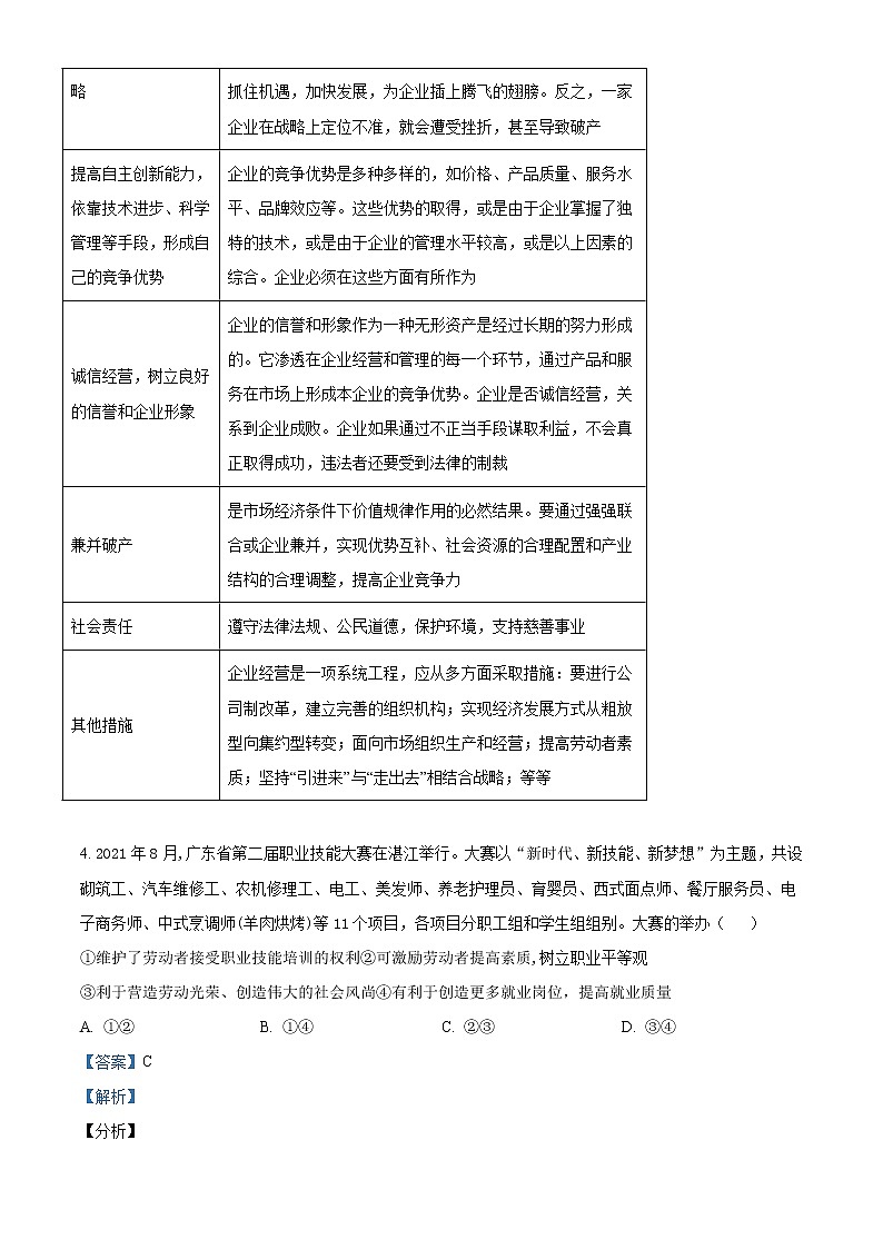 2022河南省实验中学高三上学期期中考试政治含解析第3页