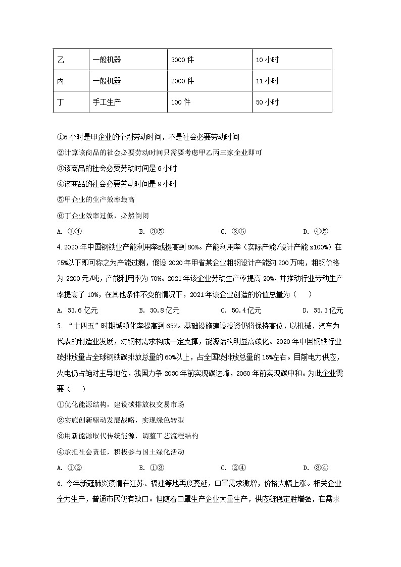 安徽省六安一中,阜阳一中,合肥八中等校2022届高三政治上学期联考试题(Word版附解析)第2页
