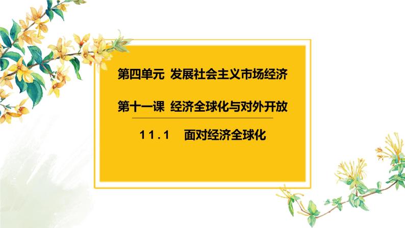 11.1 面对经济全球化 课件-2023届高考政治一轮复习人教版必修一经济生活01