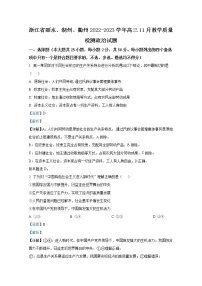 浙江省丽水、湖州、衢州2022-2023学年高三政治上学期(11月)一模试题(Word版附解析)