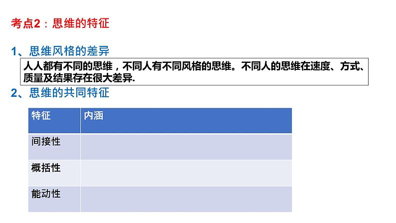 高三复习 选修三逻辑和思维 第一课 走进思维世界课件07