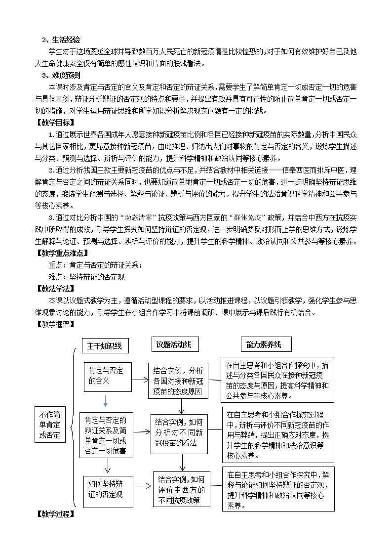 10.1 不作簡單肯定或否定 教學(xué)設(shè)計第2頁