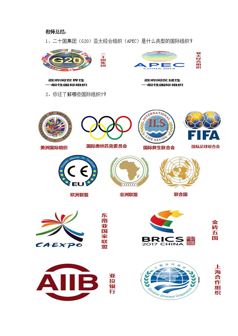 人教统编版选择性必修一第八课8.1 日益重要的国际组织 课件(含视频)+教案+练习含解析卷03