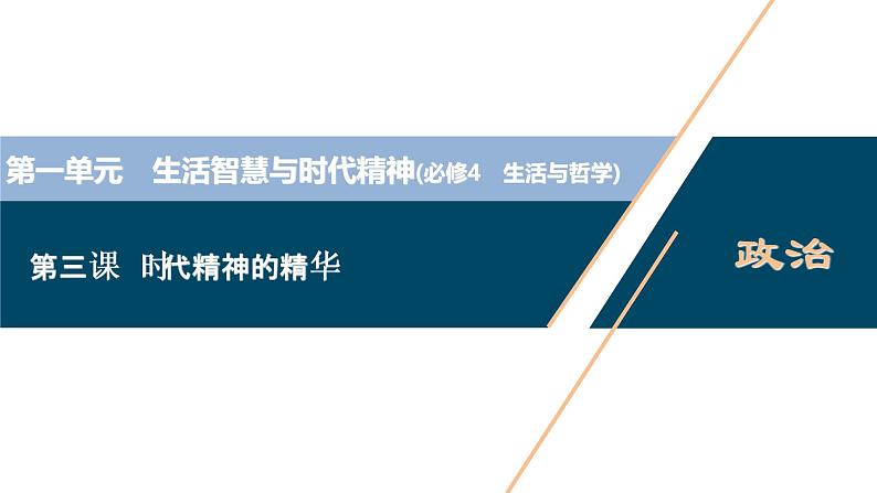 新高中政治高考2021年高考政治一轮复习(新高考版) 第4部分 第1单元 第3课 时代精神的精华课件PPT第1页