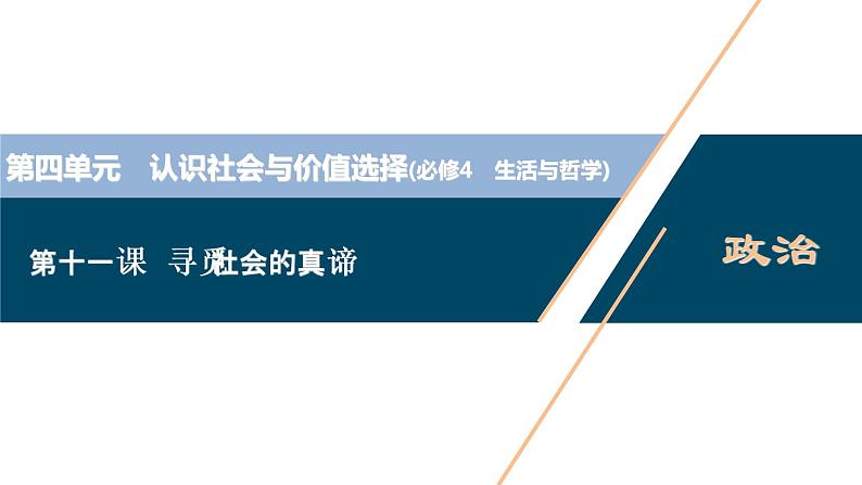 新高中政治高考2021年高考政治一轮复习(新高考版) 第4部分 第4单元 第11课 寻觅社会的真谛课件PPT第1页