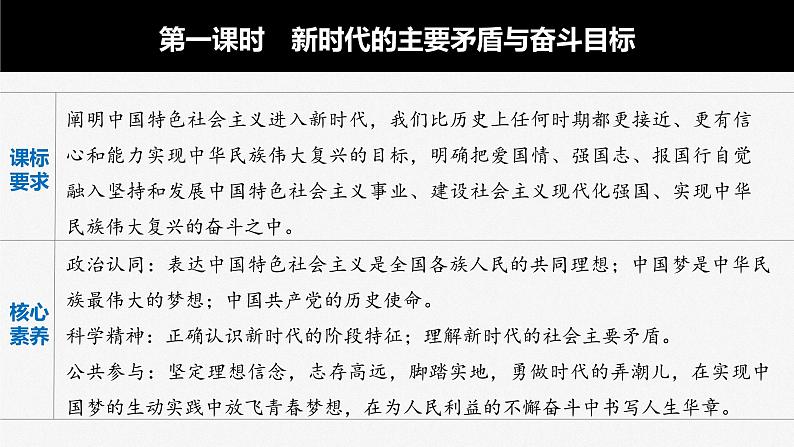 新高中政治高考2023年高考政治一轮复习(部编版) 第4课 第1课时 新时代的主要矛盾与奋斗目标课件PPT第2页