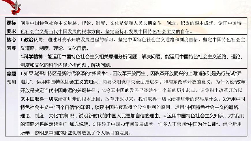 新高中政治高考必修1  第03課 只有中國特色社會主義才能發(fā)展中國 課件-2022年高考政治一輪復習講練測（新教材新高考）第4頁