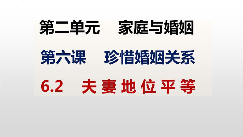 6.2 夫妻地位平等 课件-2022-2023学年高中政治统编版选择性必修二法律与生活02