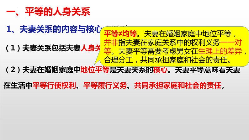 6.2 夫妻地位平等 课件-2022-2023学年高中政治统编版选择性必修二法律与生活04