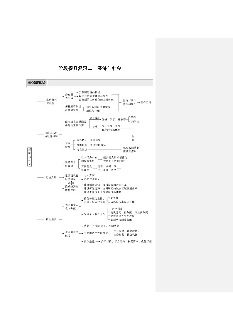 (部编版)高考政治一轮复习讲义阶段提升复习2经济与社会(含解析)01