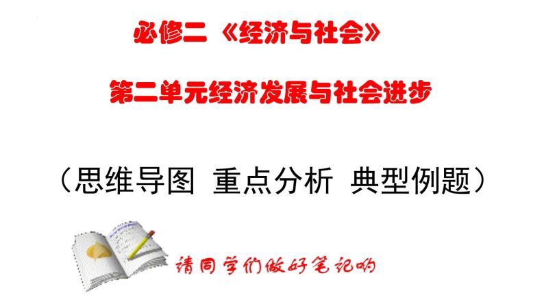 第二单元 经济发展与社会进步 期末复习课件-2022-2023学年高中政治统编版必修二经济与社会01