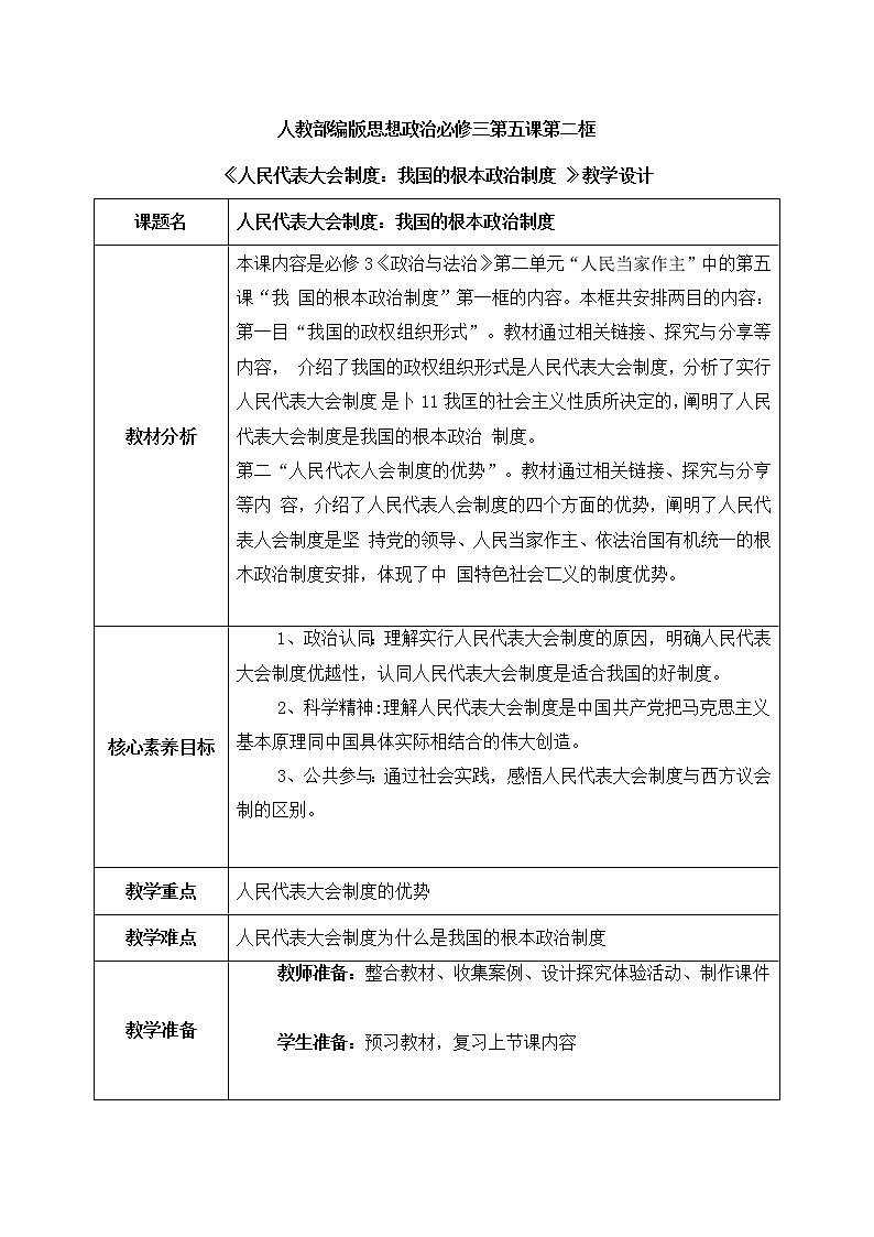 5.2《人民代表大会制度:我国的根本政治制度》课件ppt(送教案练习)01