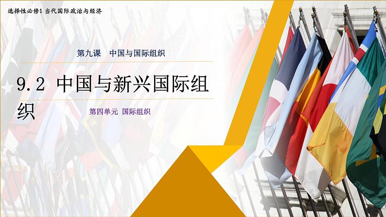 9.2中国与新兴国际组织高二政治课件(统编版选择性必修1) 课件+素材01