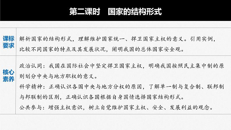部编版高考政治一轮复习课件 第27课 第2课时 国家的结构形式第4页