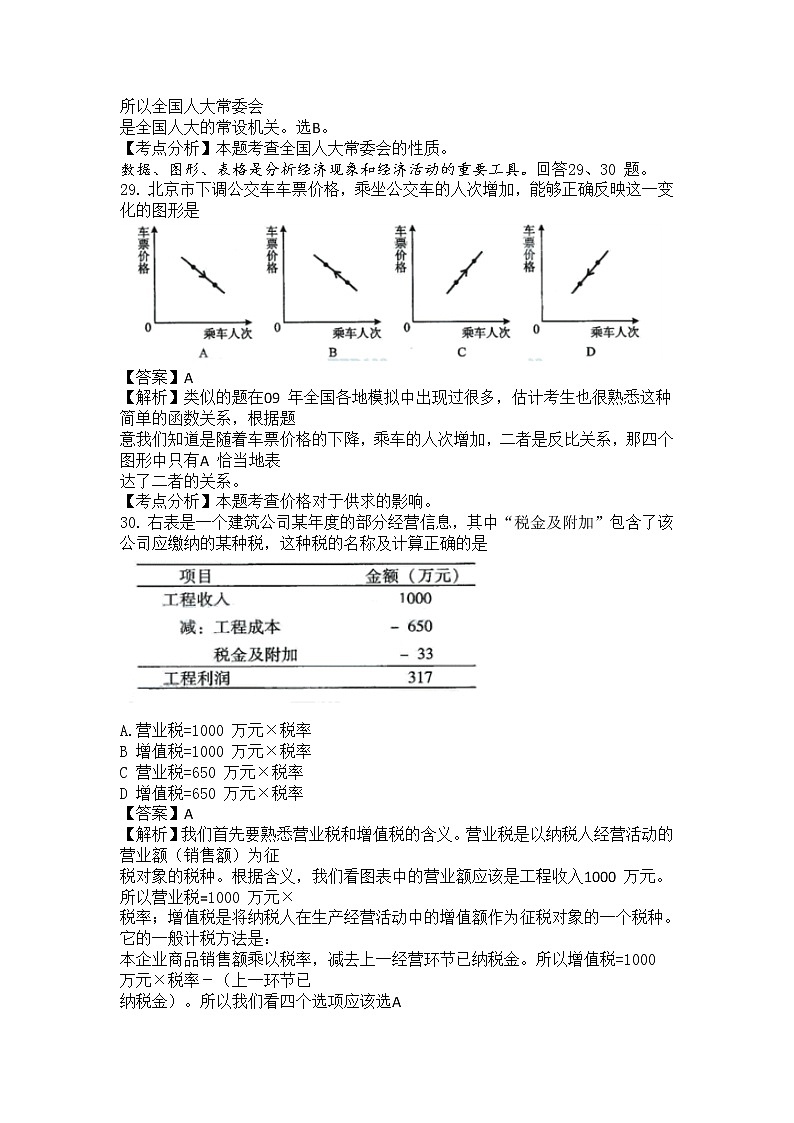 2009年高考文综《政治》原卷及答案(北京卷)03
