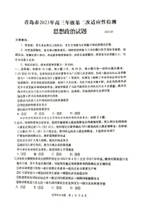 2023届山东省青岛市高三第二次（二模）适应性测试 政治