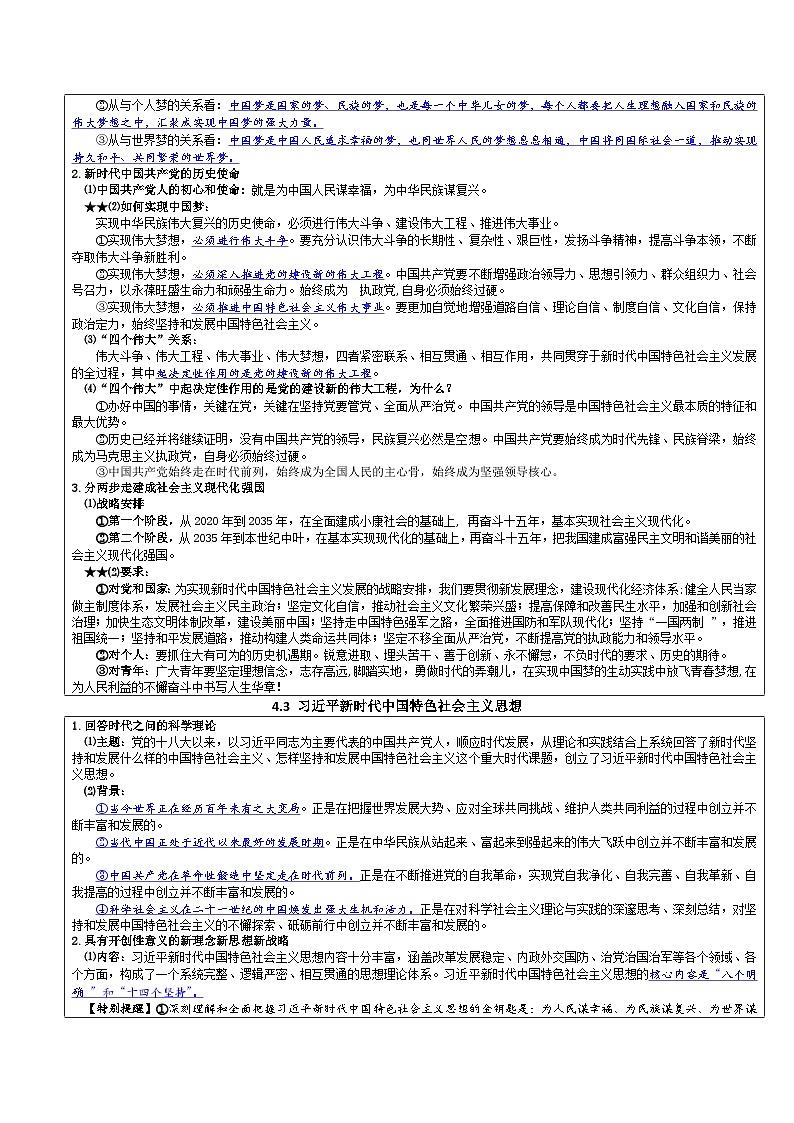 第四课 只有坚持和发展中国特色社会主义才能实现中华民族伟大复兴——【期末复习】高中政治章节知识点梳理(统编版必修一)02
