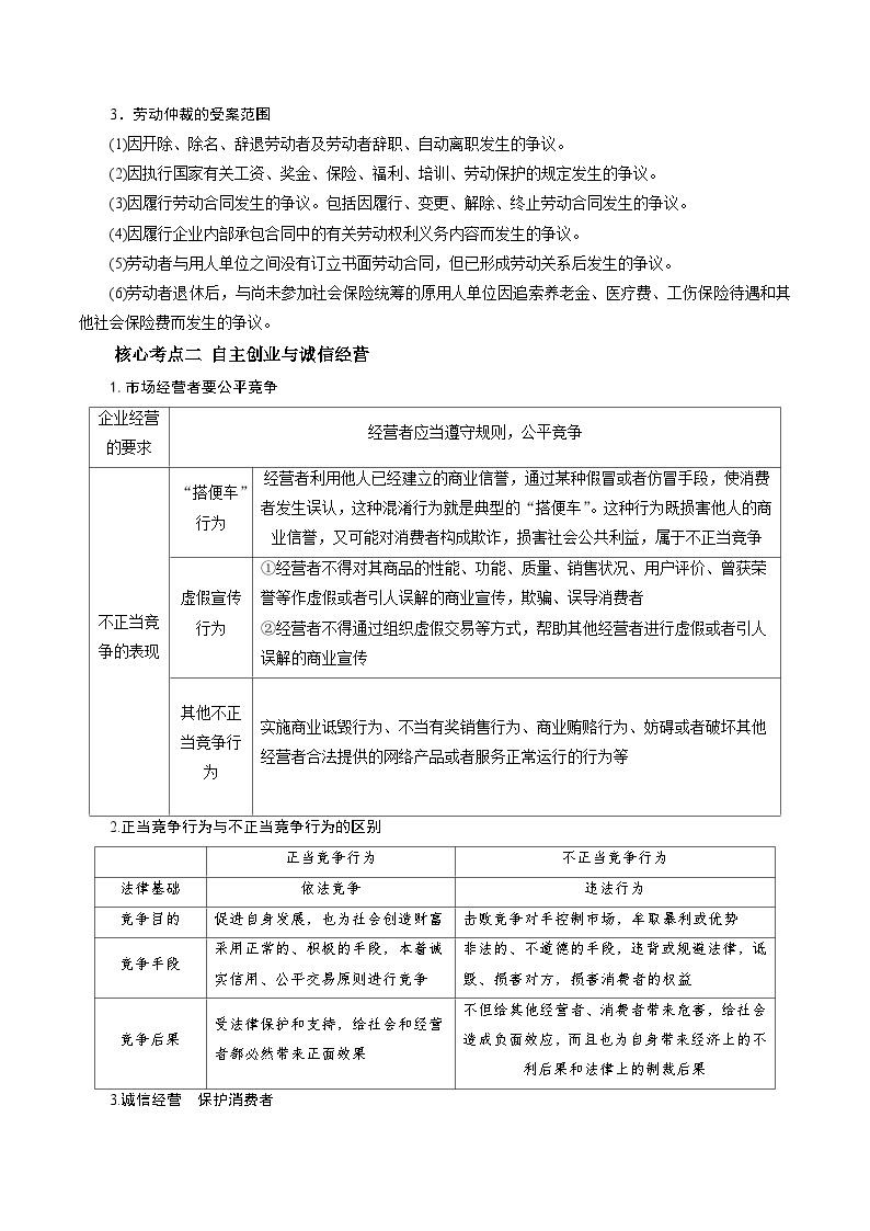 专题07 就业与创业——2022-2023学年高二年级政治下学期期末知识点精讲+训练学案（统编版）03