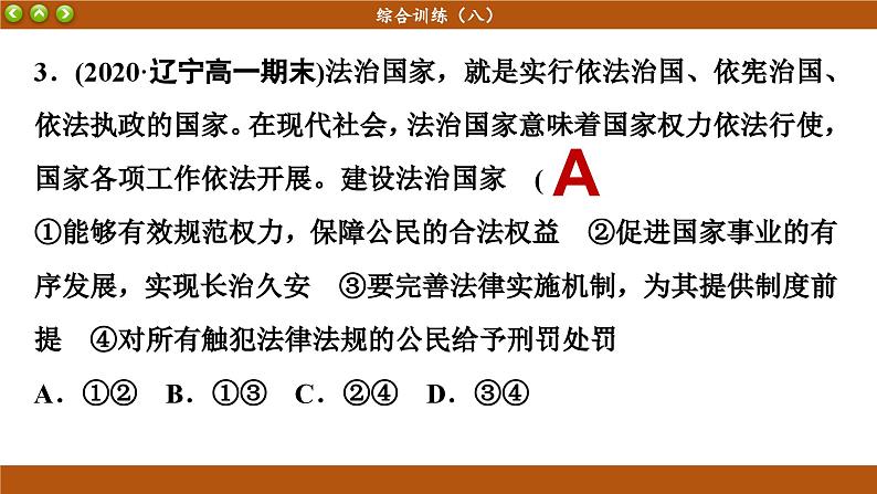 第八课 法治中国建设 综合训练(课件PPT)08