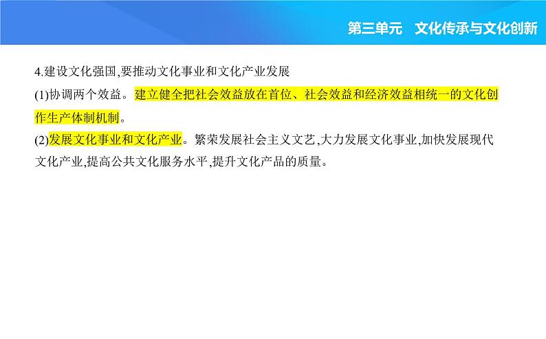2024版高中同步新教材必修4(人教版)政治第三单元 文化传承与文化创新 第三框 文化强国与文化自信课件PPT第3页