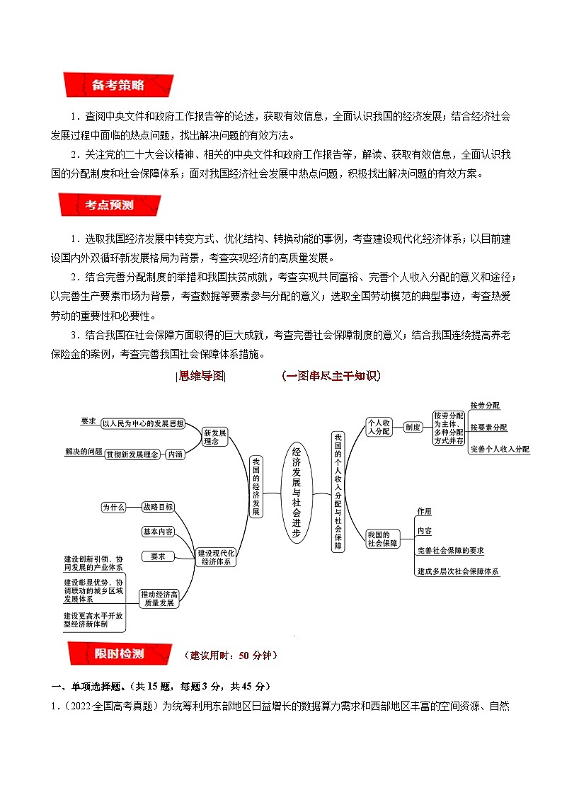 重难点06 经济发展与社会进步(原卷版)第2页