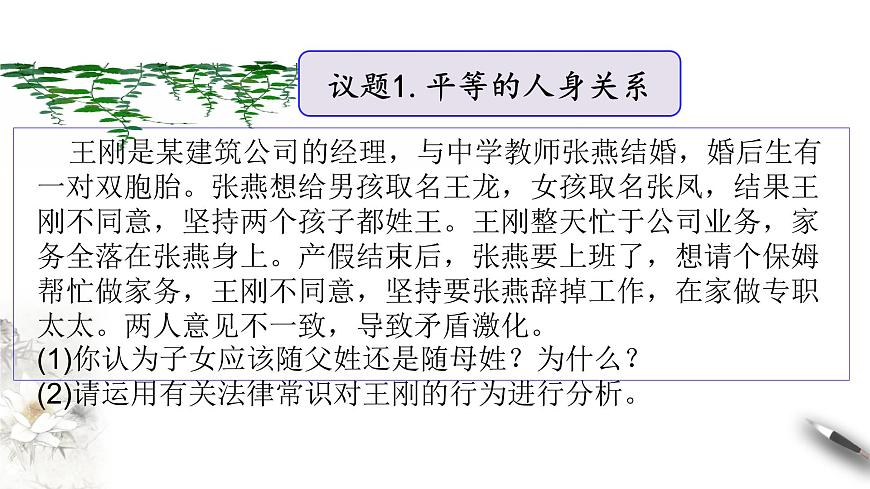 6-2夫妻地位平等 課件-【新教材精創(chuàng)】高中政治新教材同步備課（選擇性必修2）第3頁(yè)
