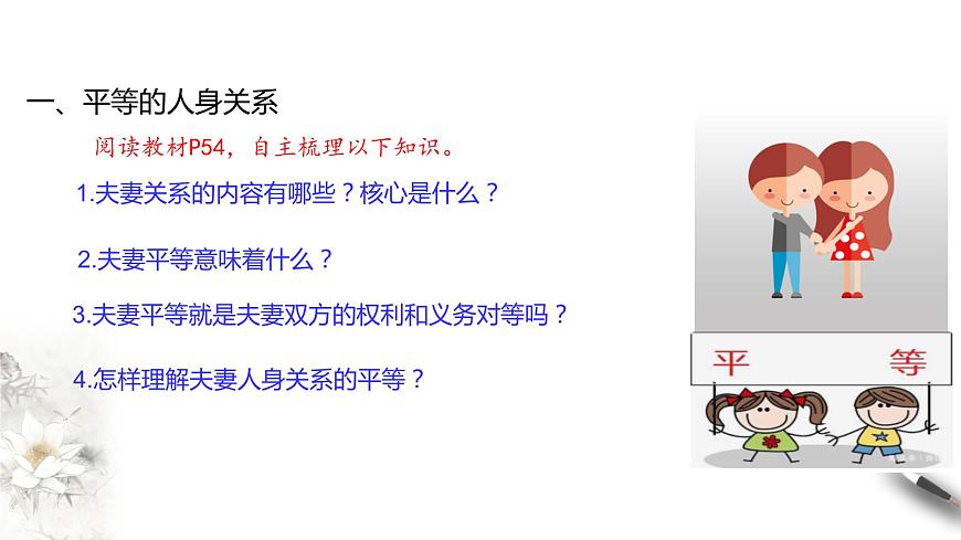 6-2夫妻地位平等 課件-【新教材精創(chuàng)】高中政治新教材同步備課（選擇性必修2）第5頁(yè)