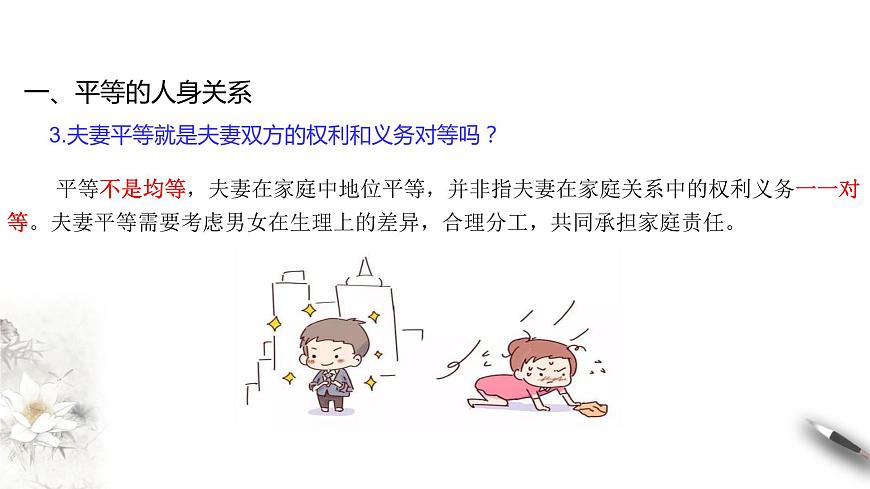 6-2夫妻地位平等 課件-【新教材精創(chuàng)】高中政治新教材同步備課（選擇性必修2）第7頁(yè)