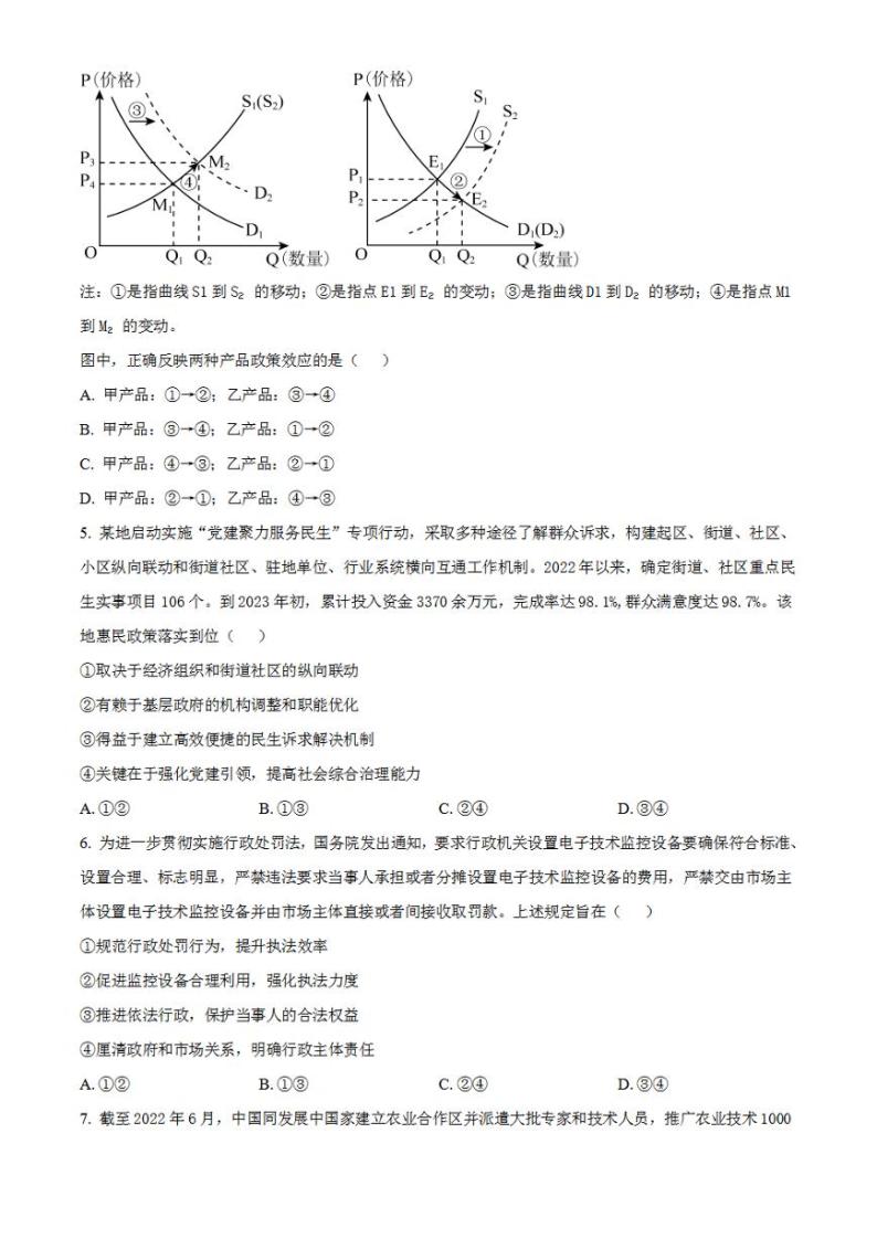 2023年高考真题——文综政治（全国乙卷）含答案02