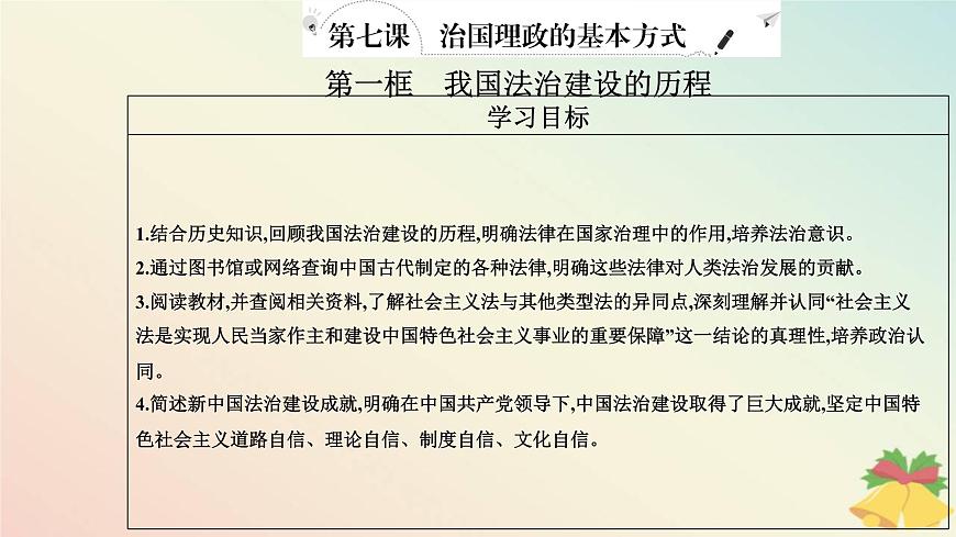 新教材2023高中政治第三單元全面依法治國第七課治國理政的基本方式第一框我國法治建設的歷程課件部編版必修3第2頁