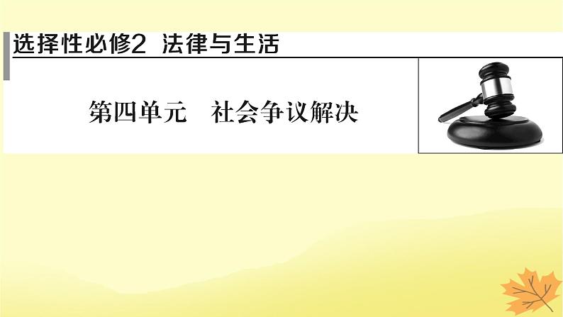 2024版高考政治一轮总复习选择性必修2第四单元社会争议解决课件01