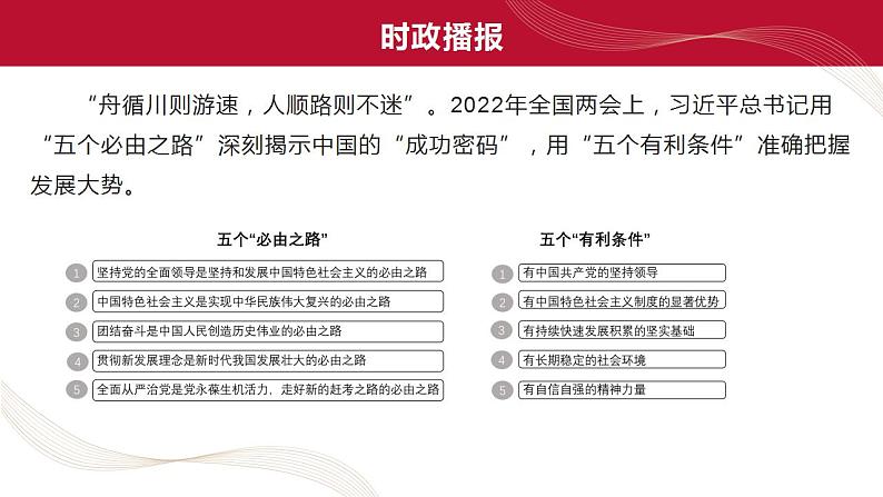 热点14 “五个必由之路”(讲解课件) -备战2023年高考政治时政热点解读命题预测(新教材新高考)第3页