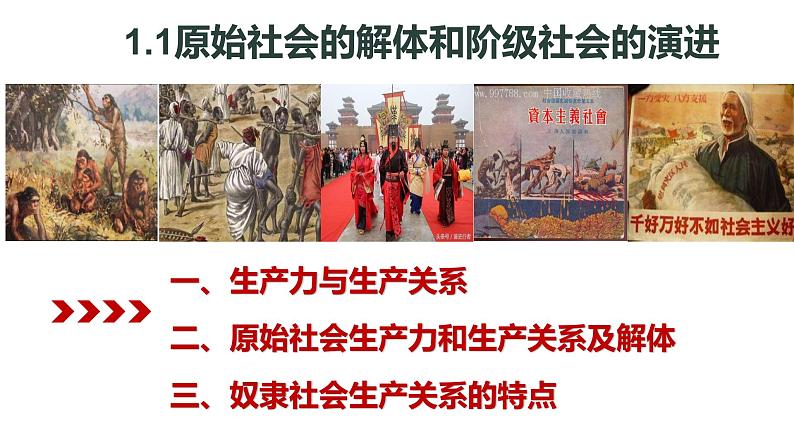 高中政治统编版必修一1.1原始社会的解体和阶级社会的演进课件01