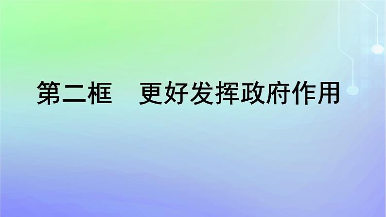 广西专版2023_2024学年新教材高中政治第一单元生产资料所有制与经济体制第二课我国的社会主义市抄济体制第2框更好发挥政府作用课件部编版必修201