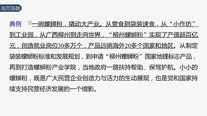 2024届高考政治一轮复习(部编版江苏专用)必修2经济与社会第五课大题攻略主观题对“民营企业”的考查课件第3页