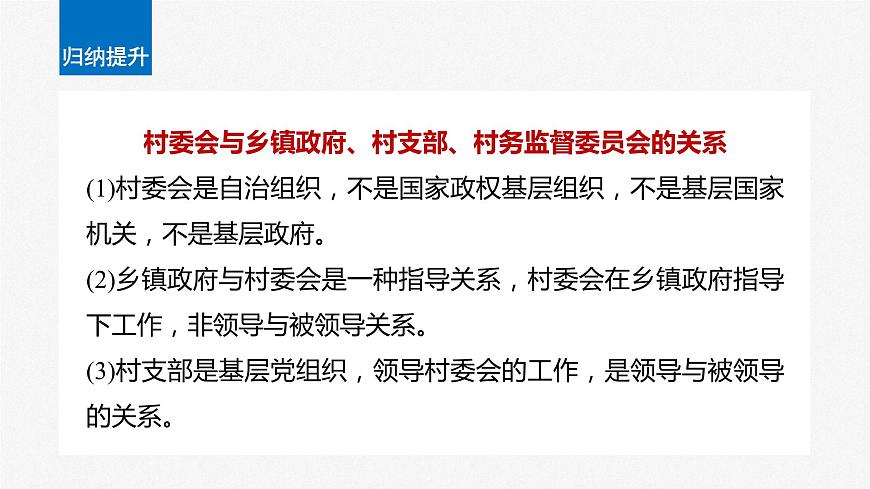 2024屆高考政治一輪復(fù)習(xí)（部編版江蘇專用）必修3政治與法治第十四課課時(shí)3基層群眾自治制度課件第8頁