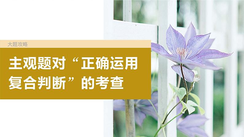 2024届高考政治一轮复习(部编版江苏专用)选择性必修3逻辑与思维第三十六课课时2大题攻略主观题对“正确运用复合判断”的考查课件第2页