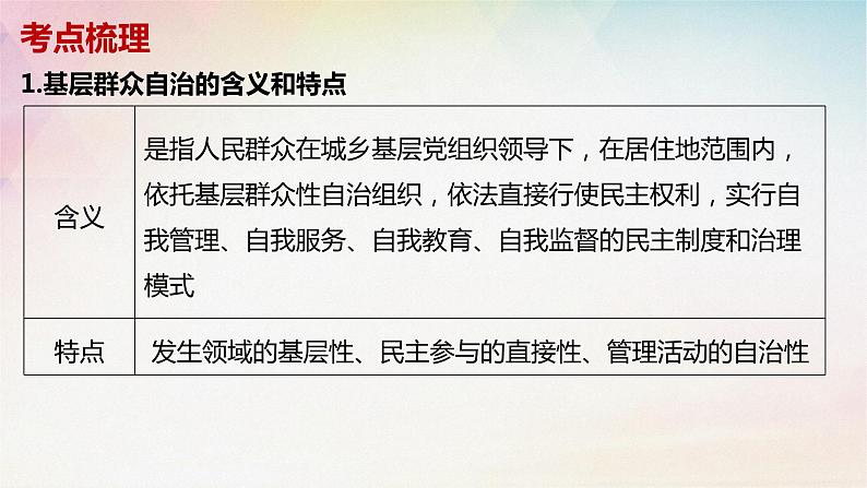 6.3基层群众制度课件-2024届高考政治一轮复习统编版必修三政治与法治第6页