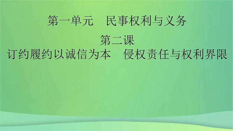新高考政治一轮总复习课件第2课订约履约以诚信为本侵权责任与权利界限(含解析)02