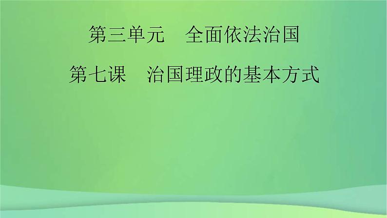 新高考政治一轮总复习课件全面依法治国第7课治国理政的基本方式(含解析)02