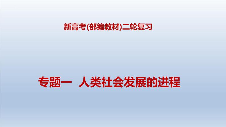 新高考政治二轮复习精品课件专题一人类社会发展的进程(含解析)第1页