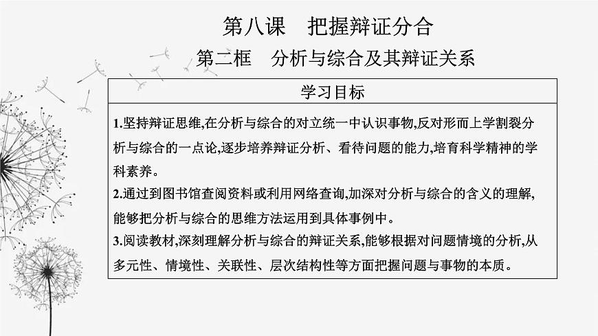 人教版高中思想政治選擇性必修3第三單元第八課第二框分析與綜合及其辯證關(guān)系課件第2頁