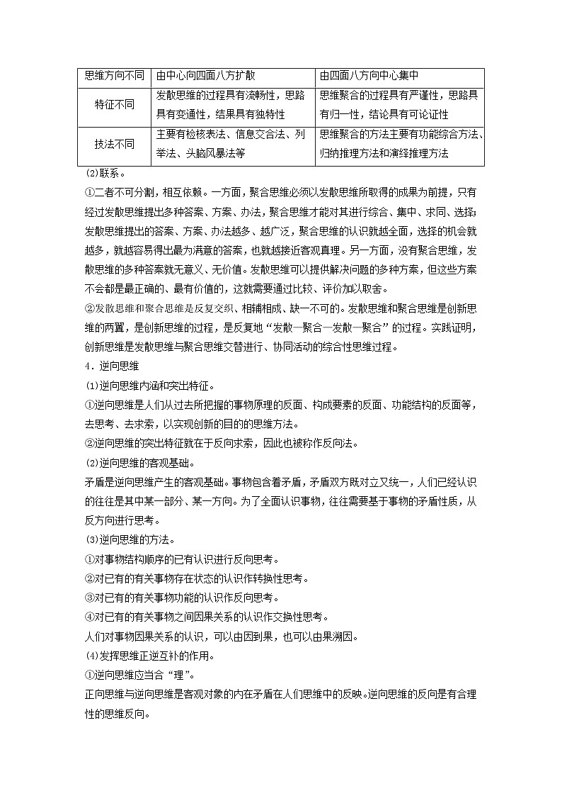 2024届高考政治二轮专题复习与测试选择性必修部分专题十四科学思维与创新思维考点二创新思维第3页