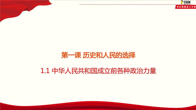 高中政治必修三1.1《中华人民共和国成立前各种政治力量》教学课件-新统编版第1页