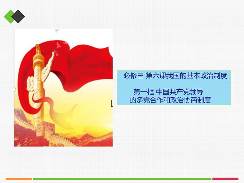 高中政治必修三6.1《中国共产党领导的多党合作和政治协商制度》ppt课件(3)-新统编版第1页
