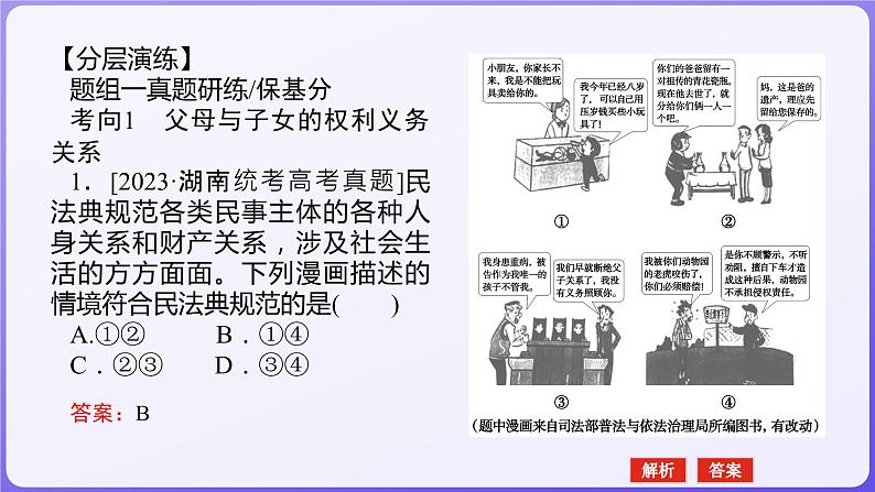 2024学年新高考政治二轮复习专题同步课件 专题十三 维护婚姻家庭与促进就业创业07